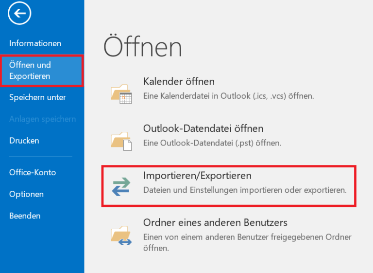 Kalender von Outlook zu Outlook übertragen - RRZE Anleitungen